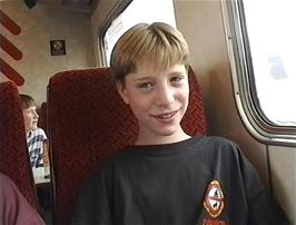 Casper Oliver, part of Group 1, on the second train of the day, the 10:04 from Birmingham New Street